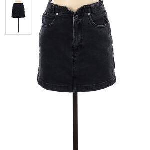 We The Free By: Free People Soft Black Denim Mini Jean Skirt Size: 30
